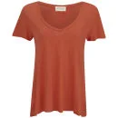 American Vintage Women's Jacksonville V-Neck T-Shirt - Wolfberry