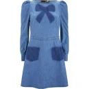 Love Moschino Women's Bow Denim Dress - Blue