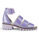 Miista Women's Penny Pearlescent Leather Sandals - Lavender