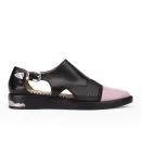 Toga Pulla Women's Buckle Leather Shoes - Black/Pink