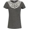 Great Plains Women's Sofia Stripe Lace T-Shirt - Black/Double Cream - Image 1