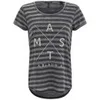 Maison Scotch Women's Stripe Print T-Shirt - Grey - Image 1