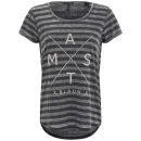 Maison Scotch Women's Stripe Print T-Shirt - Grey
