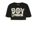 Boy London Women's Silver Print Crop Top - Black