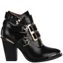 Jeffrey Campbell Women's Hyatt Buckle Leather Ankle Boots - Black