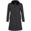 Orla Kiely Women's Heavy Wool Detachable Fur Collar Coat - Grey Melange - Image 1