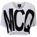 McQ Alexander McQueen Women's Logo Print Cropped T-Shirt - White