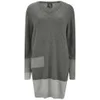 McQ Alexander McQueen Women's Knit V-Neck Patchwork Dress - Grey Melange - Image 1