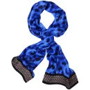 Lara Bohinc Leopard Blue Silk Scarf - Blue
