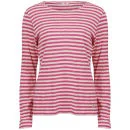 Armor Lux Women's Linen LS Striped Shirt - Nature/Raspberry 