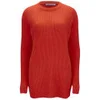 T by Alexander Wang Women's Mohair Knit Crew Neck Pullover Dress - Infrared - Image 1