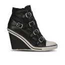 Ash Women's Thelma Leather Wedged Trainers - Black Image 1