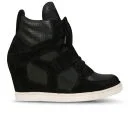 Ash Women's Cool Suede Wedged Hi-Top Trainers - Black Image 1
