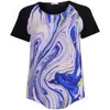 Draw In Light Women's Digi Marble Silk T-Shirt - Trip Blue On Black - Image 1