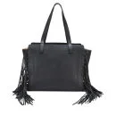 By Malene Birger Women's Braciona Leather Fringe Tote Bag - Black Image 1