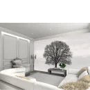 Silhouette Black and Grey Tree Wall Mural