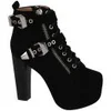 Jeffrey Campbell Women's Lita Suede Buckle Boots - Black - Image 1