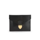 Sophie Hulme Large Spear Tab Leather Pouch - Black Image 1