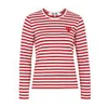 Comme des Garcons PLAY Women's T163 Top - White & Red Stripe - Image 1