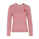 Comme des Garcons PLAY Women's T163 Top - White & Red Stripe