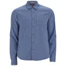 Scotch & Soda Men's Cotton/Melange Long Sleeve Worker Shirt - Blue Melange