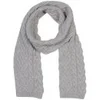 Johnstons of Elgin Cable Knit Cashmere Scarf - Silver/Grey - Image 1