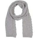 Johnstons of Elgin Cable Knit Cashmere Scarf - Silver/Grey