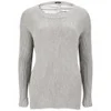 2NDDAY Women's Lurex Shredded Back Sweater - Light Grey - Image 1