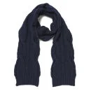 Barbour Blaydon Cable Knit Scarf - Naval Marl Image 1