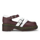 Dr. Martens x Agyness Deyn Women's Contrast Strap Leather Shoes - Cherry Red/White