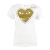 Comme des Garcons PLAY Women's AZ-T131 T-Shirt - White & Gold - Image 1