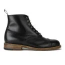 Oliver Spencer Men's Oxford Lace-Up Leather Boots - Black