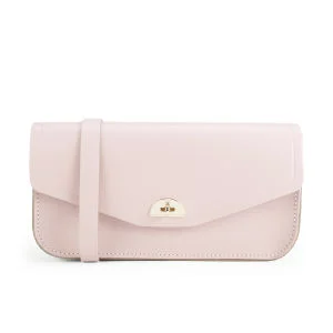 The Cambridge Satchel Company Leather Clutch Bag with Shoulder Strap - Peach Pink