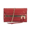 MILLY Riley Leather Clutch Bag - Red - Image 1