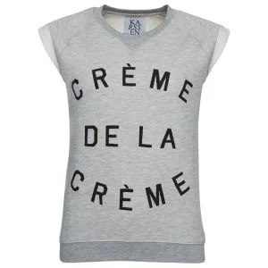 Zoe Karssen Women's Crème De La Crème Loose Fit Sweater with Rolled Sleeves - Grey Heather