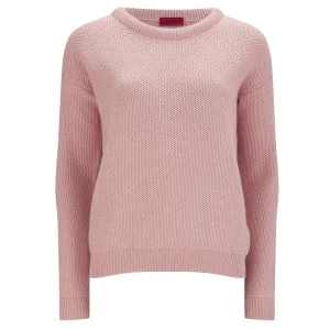 HUGO Women's Sinikka Knit Jumper - Light/Pastel Pink