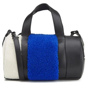 Opening Ceremony Women's Syd Small Leather and Shearling Satchel Bag - Cobalt Multi Image 1