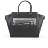 MILLY Riley Hologram Zip Detail Leather Tote Bag - Black - Image 1