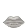 Lulu Guinness Glittery Silver Lips Perspex Clutch - Silver - Image 1