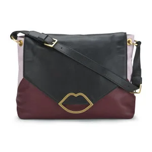Lulu Guinness Medium Colour Block Nicola Leather Bowler Bag - Pink/Burgundy/Black Image 1