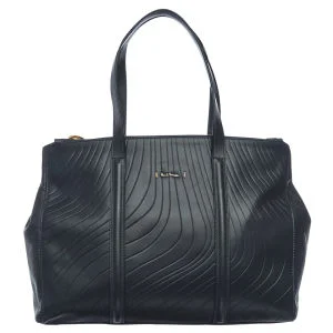 Paul Smith Accessories Women's Double Zip Embossed Leather Tote - Navy Image 1