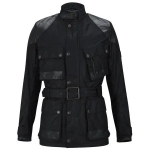 Knutsford Men's Wax Cotton Field Jacket with Detachable Inner Liner - Black