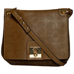 Orla Kiely Women's Sixties Stem Punched Leather Mini Ivy Bag - Olive Image 1