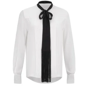 Joseph Women's Victoire Silk Shirt with Contrast Tie - Ecru