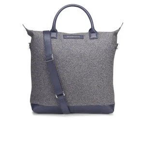WANT LES ESSENTIELS Men's O'Hare Cotton and Leather Shopper Tote Bag - Seabed Blue/Navy