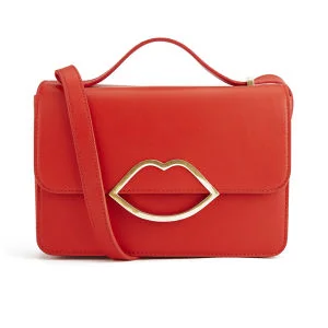 Lulu Guinness Leather Edie Small Leather Cross Body Bag - Red
