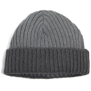 Oliver Spencer Ribbed Contrast Beanie Hat - Charcoal Image 1