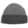 Oliver Spencer Ribbed Contrast Beanie Hat - Charcoal - Image 1