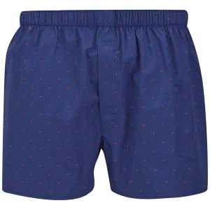 Sunspel Men's Short Dots and Crosses Boxer Shorts - Navy