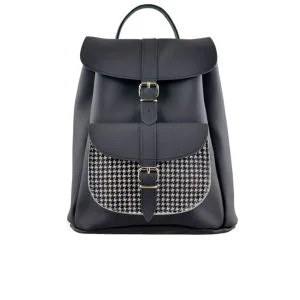 Grafea Checkerboard Pony Skin Leather Backpack - Black Image 1